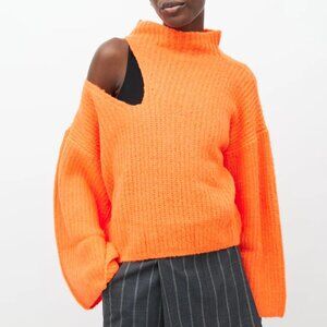 Beaufille orange asymetrical knit sweater